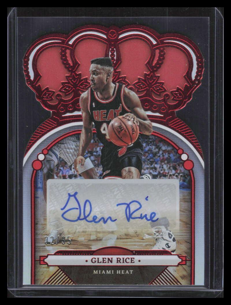 2022-23 Crown Royale Crown Autographs Red 43 Glen Rice Auto 32/35