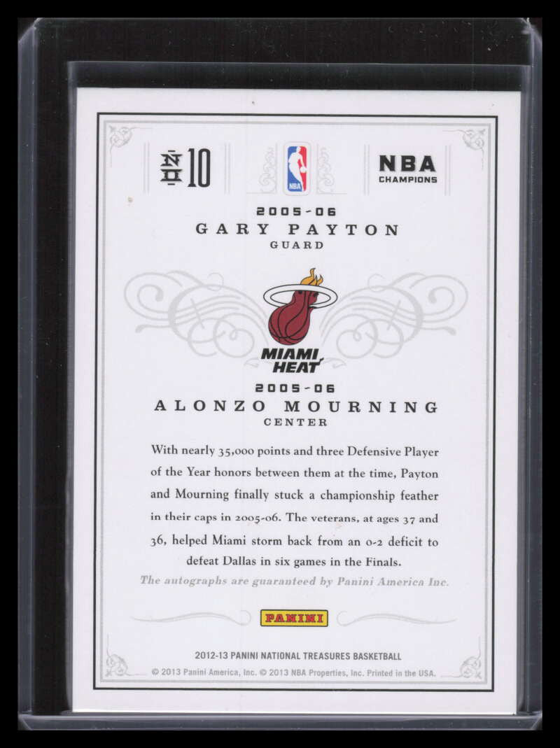 2012-13 National Treasures Champions Signatures Gary Payton Mourning Auto 3/25