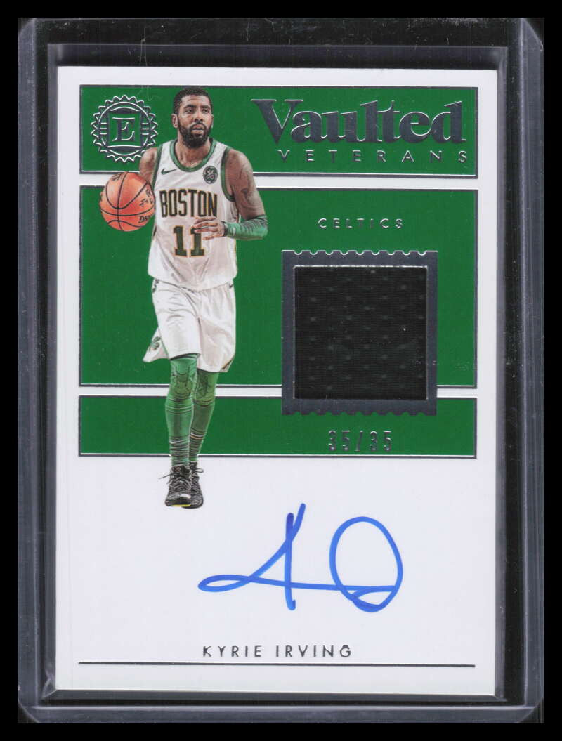 2018-19 Panini Encased Vaulted Veteran Signatures Kyrie Irving Jersey Auto 35/35