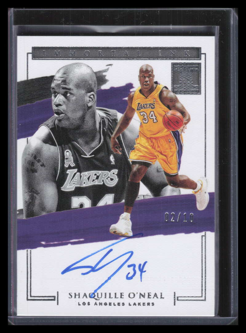 SOLD 155068 2020-21 Panini Impeccable Immortal Ink 36 Shaquille O'Neal Auto 2/10