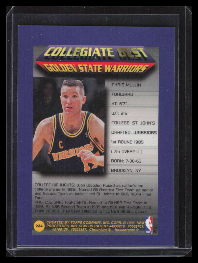 1994-95 Finest Refractor 234 Chris Mullin CB Collegiate Best