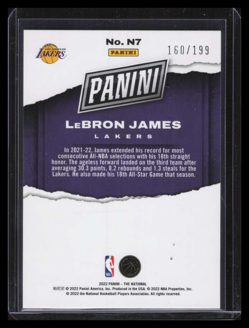 2022 Panini National Convention National Inserts Orange n7 LeBron James 160/199