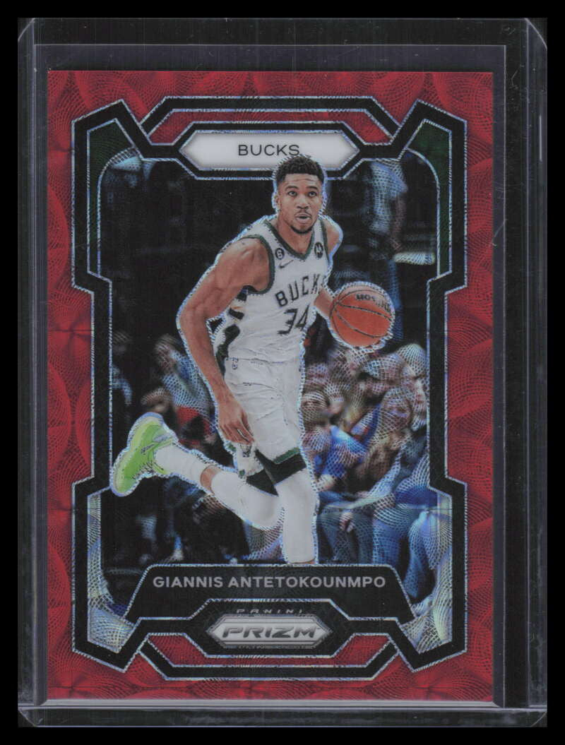 2023-24 Panini Prizm Prizms Choice Red Refractor 103 Giannis Antetokounmpo 9/88