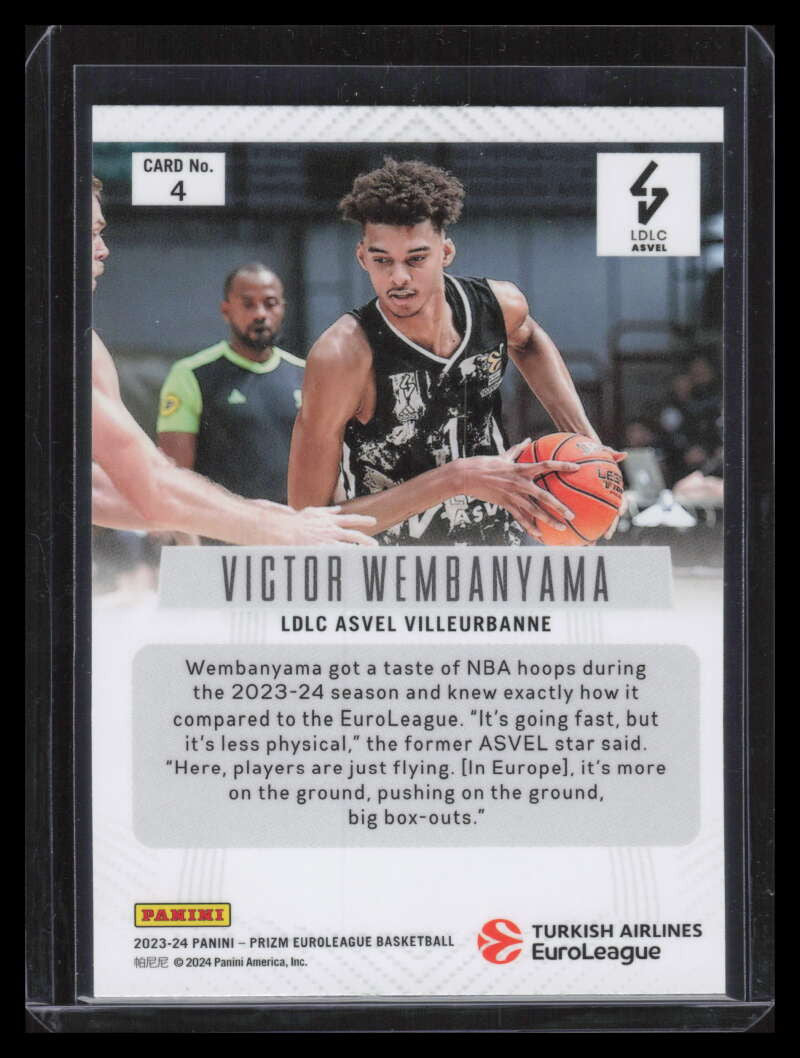 2023-24 Panini Prizm EuroLeague Prizm Retro 4 Victor Wembanyama Rookie 143368