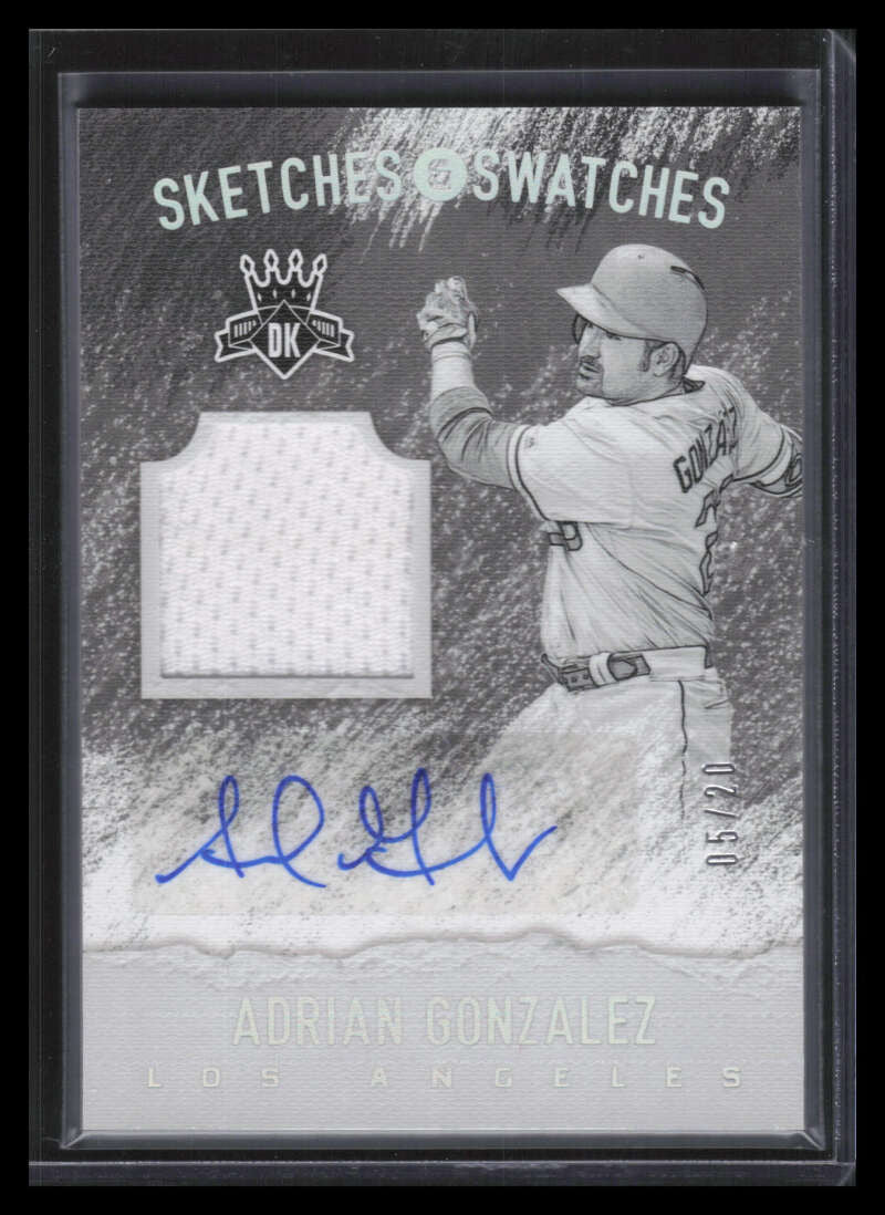 2017 Diamond Kings Sketches and Swatches SSAG Adrian Gonzalez Jersey Auto 5/20