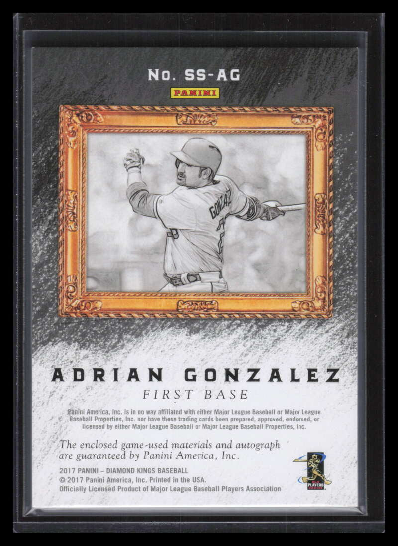 2017 Diamond Kings Sketches and Swatches SSAG Adrian Gonzalez Jersey Auto 5/20