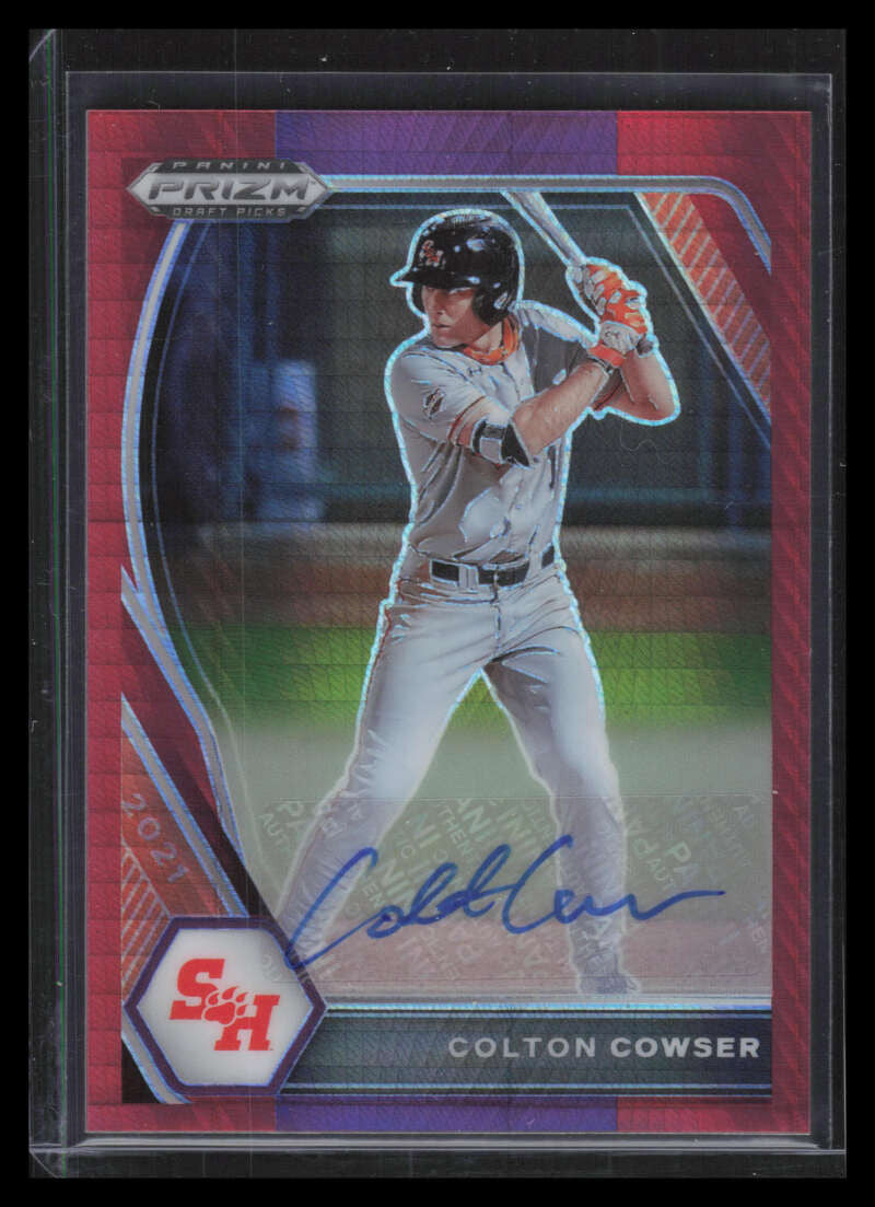 2021 Panini Prizm Draft Autographs Red Purple Hyper Colton Cowser Rookie Auto