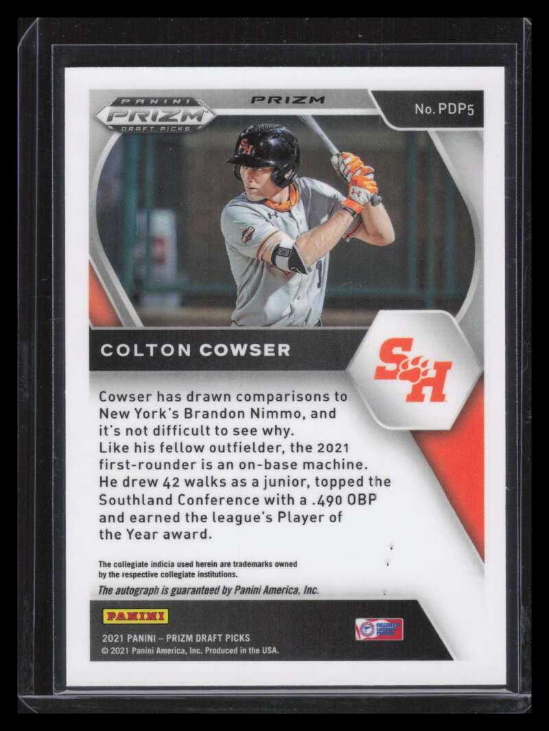 2021 Panini Prizm Draft Autographs Red Purple Hyper Colton Cowser Rookie Auto