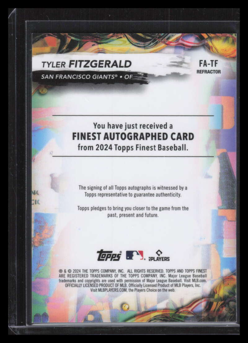 DELETE 155209 2024 Finest Autographs Refractor FATF Tyler Fitzgerald Rookie Auto