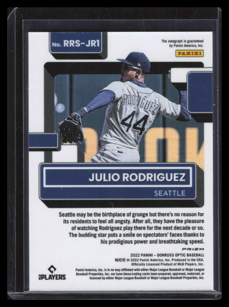 2022 Donruss Optic Rated Signatures Holo rrsjr1 Julio Rodriguez Rookie Auto
