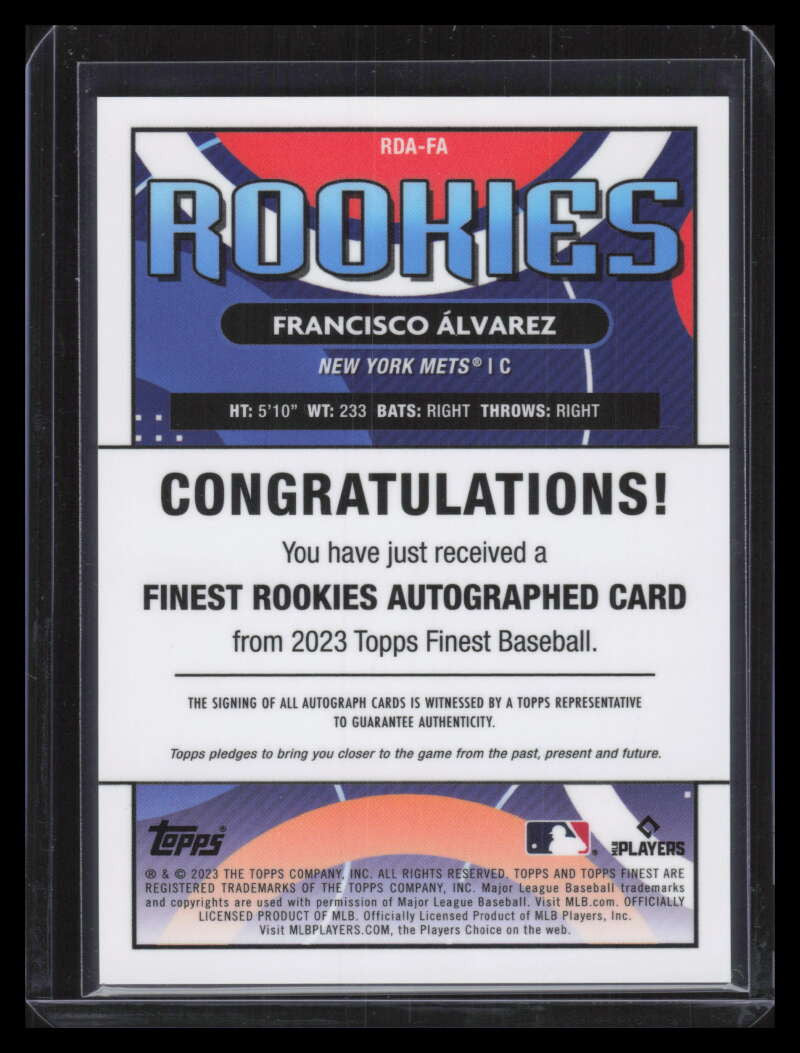 2023 Finest Variation Autograph Red Wave Refractor Francisco Alvarez RC Auto 3/5