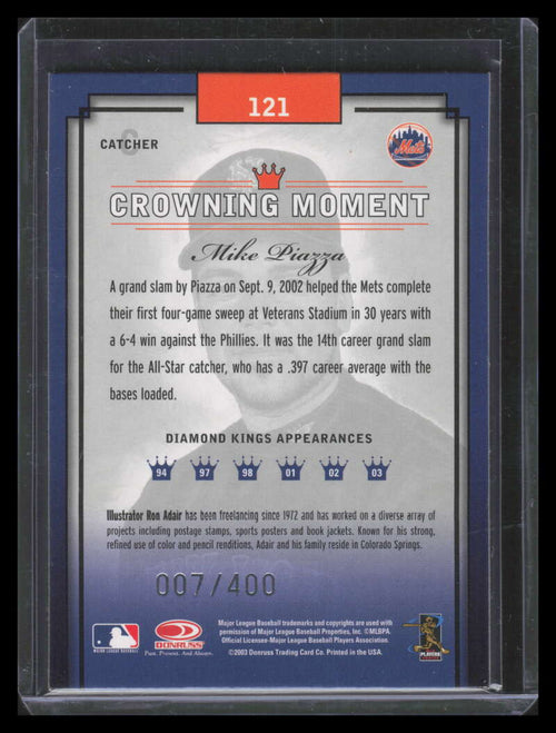 2003 Diamond Kings Silver Foil 121 Mike Piazza 7/400