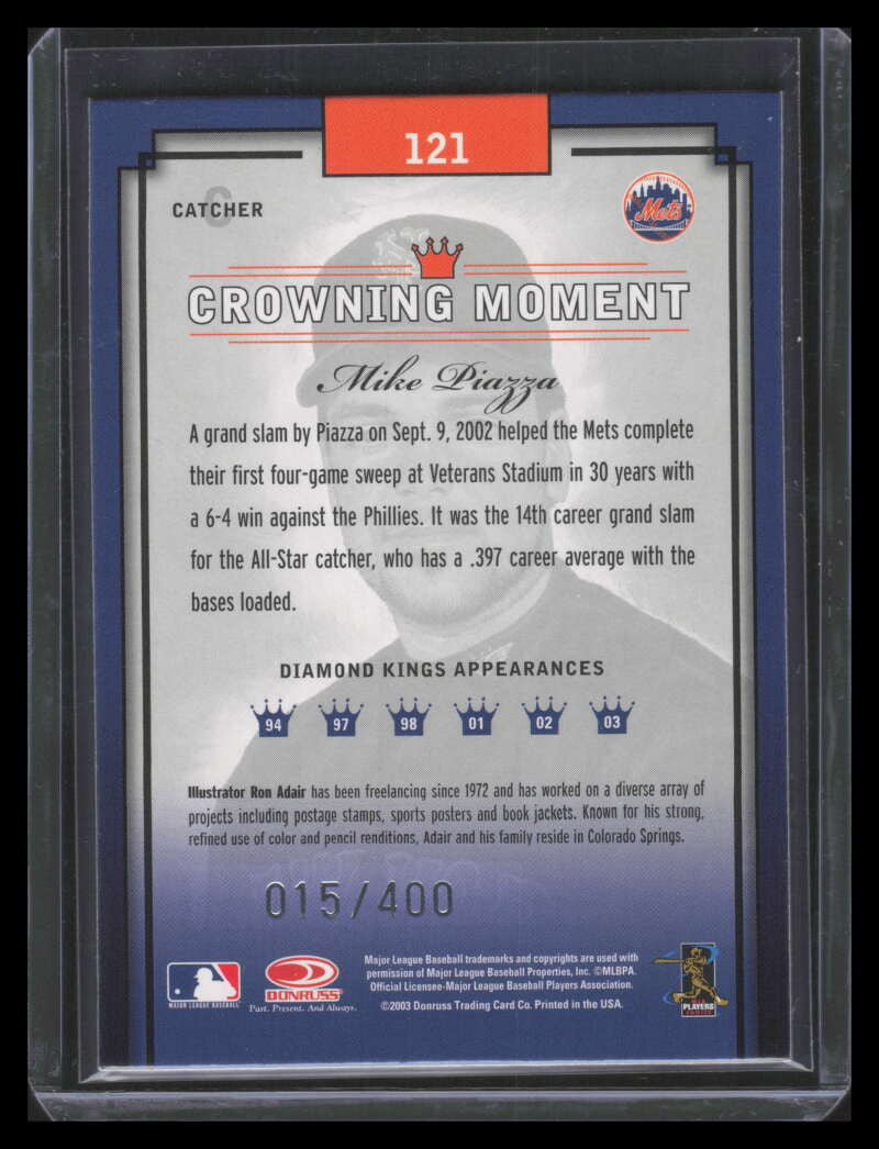 2003 Diamond Kings Silver Foil 121 Mike Piazza 15/400