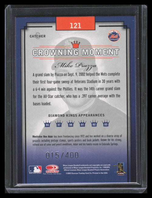 2003 Diamond Kings Silver Foil 121 Mike Piazza 15/400
