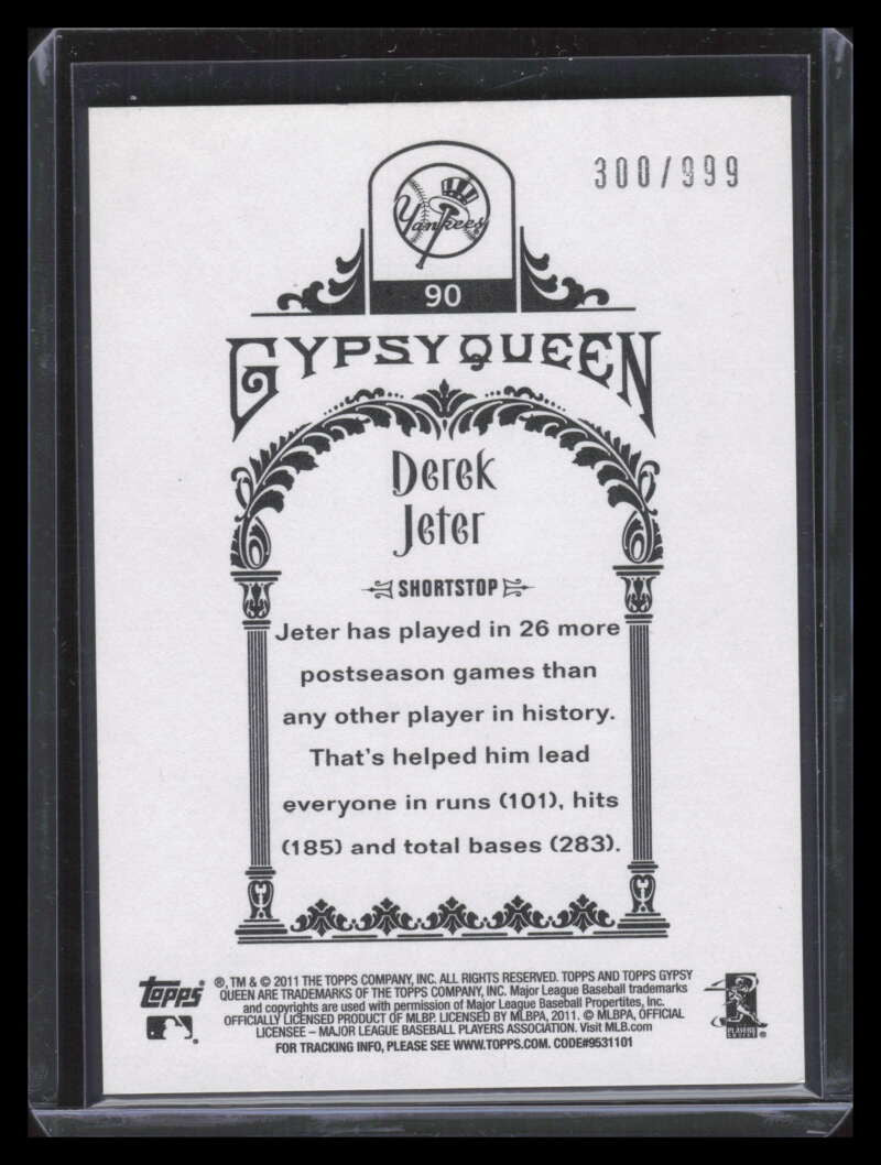 2011 Topps Gypsy Queen Framed Paper 90 Derek Jeter 300/999