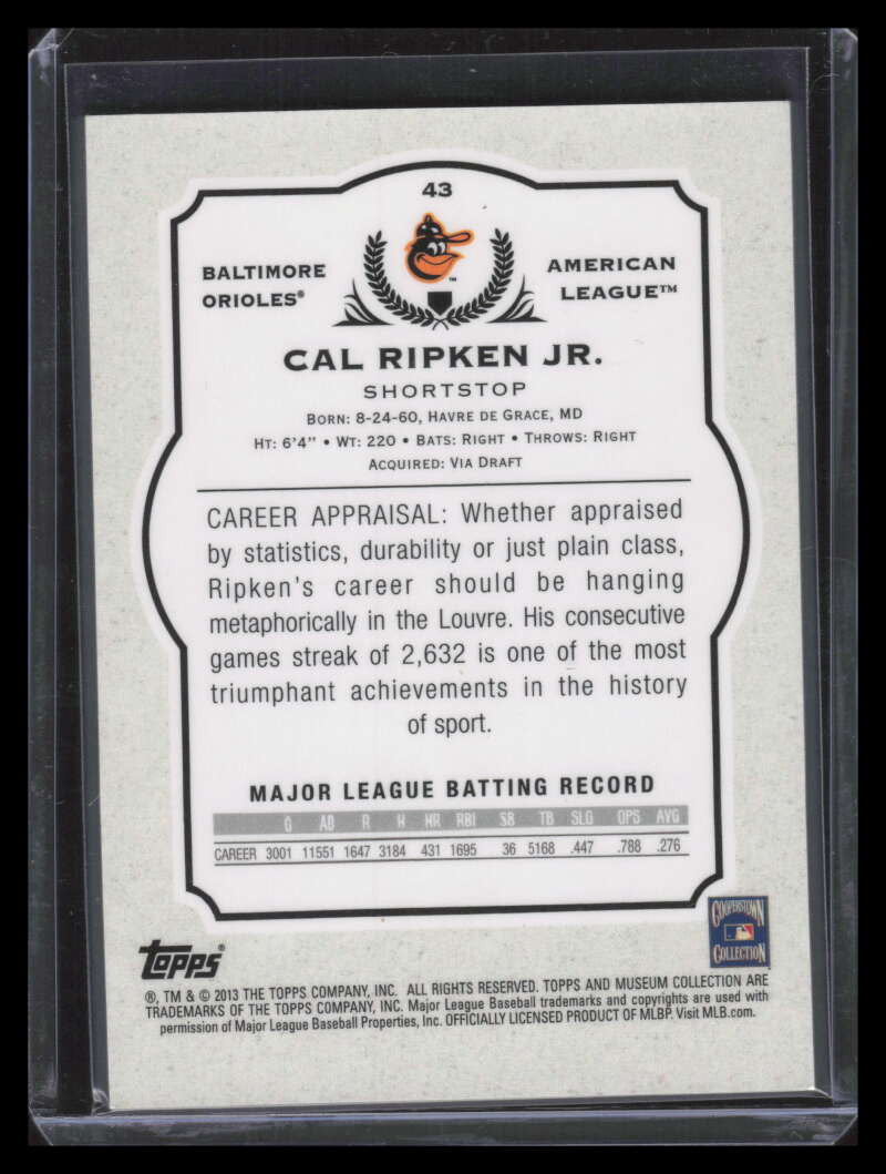 DELETE 155325 2013 Topps Museum Collection Copper 43 Cal Ripken Jr. 263/424