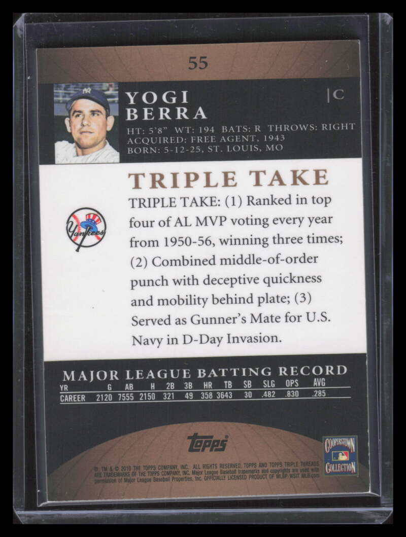 2010 Topps Triple Threads Gold 55 Yogi Berra 94/99