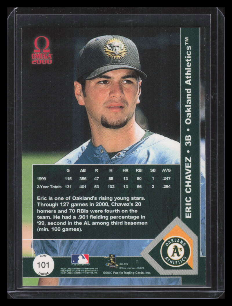 2000 Pacific Omega Platinum Blue 101 Eric Chavez 8/55