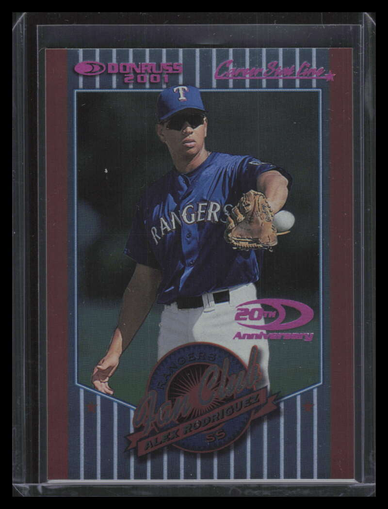 DELETE 155356 2001 Donruss Stat Line Career 201 Alex Rodriguez FC 162/189 Fan Club