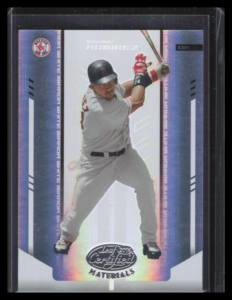 SOLD 155365 2004 Leaf Certified Materials Mirror White 128 Manny Ramirez 26/100