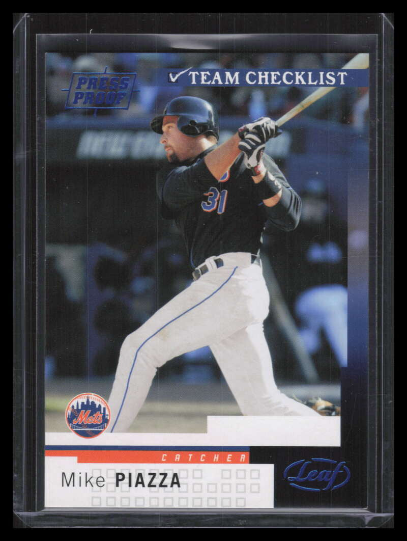 2004 Leaf Press Proofs Blue 296 Mike Piazza TC 2/100 Team Checklist