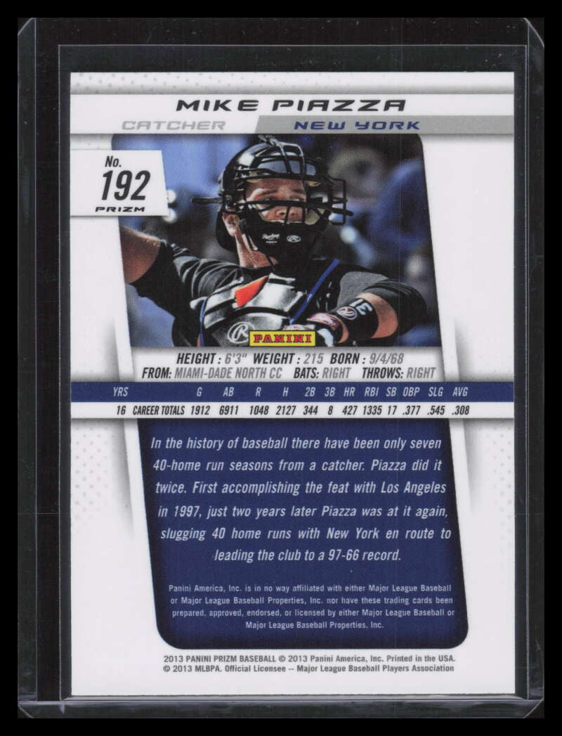 2013 Panini Prizm Prizms Red Refractor 192 Mike Piazza