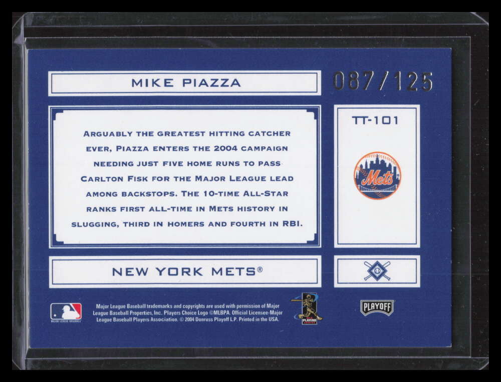 2004 Absolute Tools of the Trade Blue Spectrum tt101 Mike Piazza Mets 87/125