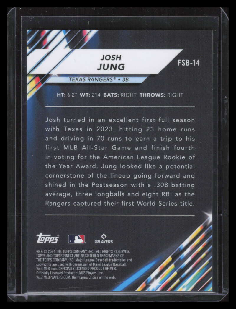 2024 Finest Future So Bright Blue Refractor fsb14 Josh Jung 68/99