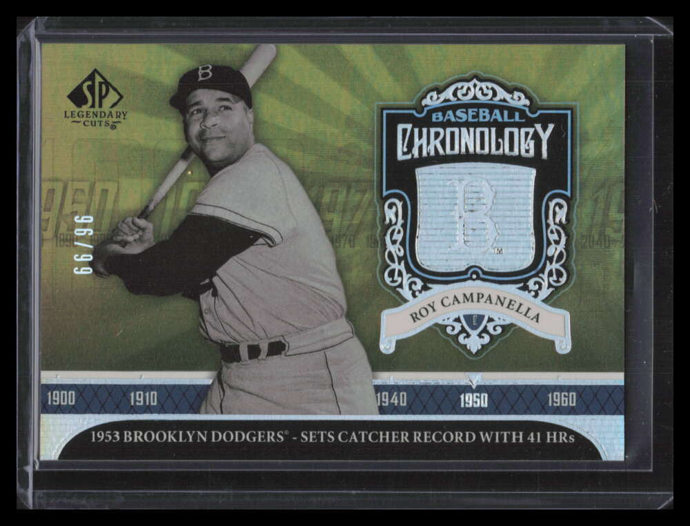 SOLD 155403 2006 SP Legendary Cuts Baseball Chronology Platinum RC Roy Campanella 96/99
