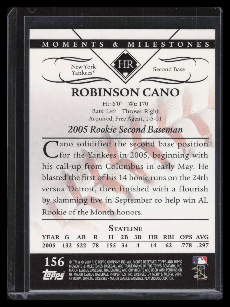 2007 Topps Moments and Milestones Black 156-13 Robinson Cano 12/29
