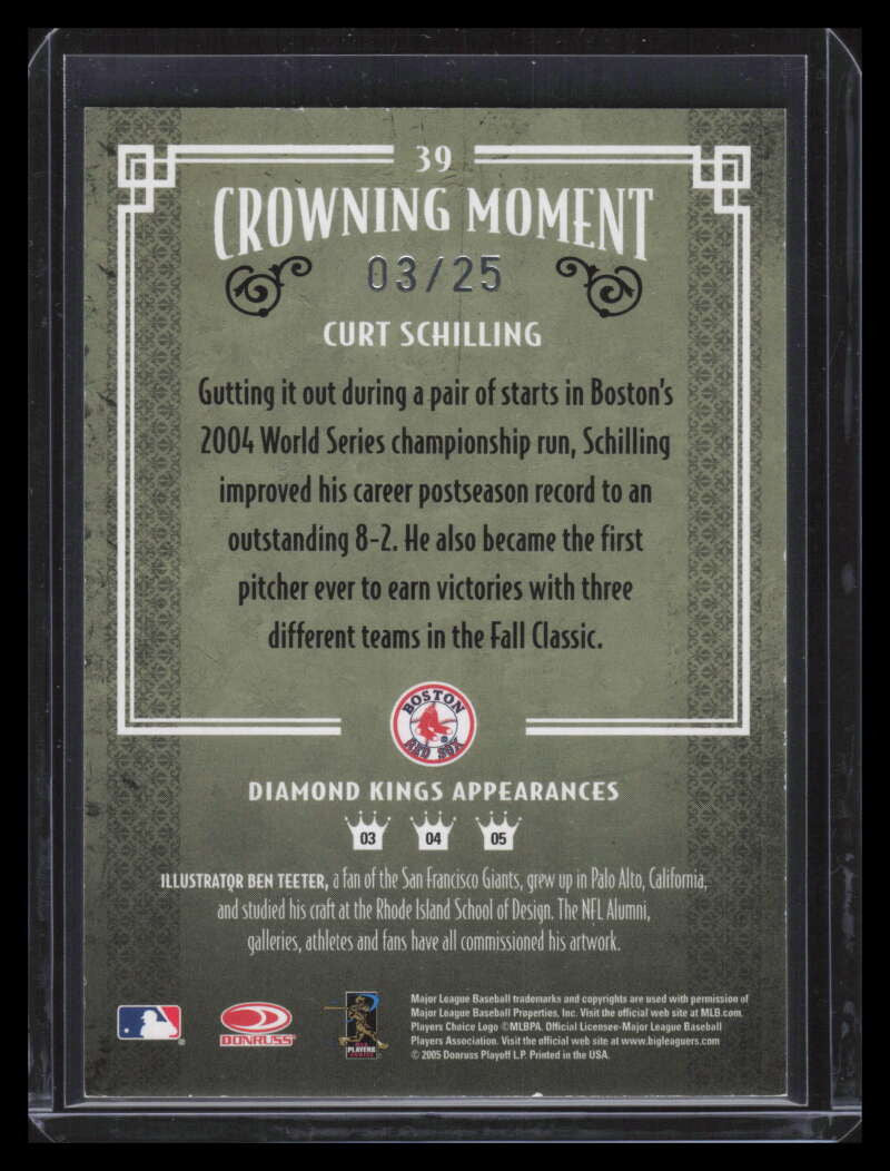 2005 Diamond Kings Gold B/W 39 Curt Schilling 3/25