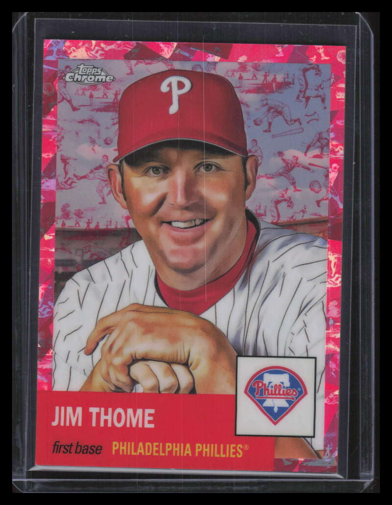 2022 Topps Chrome Platinum Toile Cream Fuchsia Atomic Refractor Jim Thome 58/100