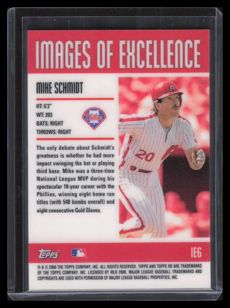 2001 Topps HD Images of Excellence Aluminum ie6 Mike Schmidt