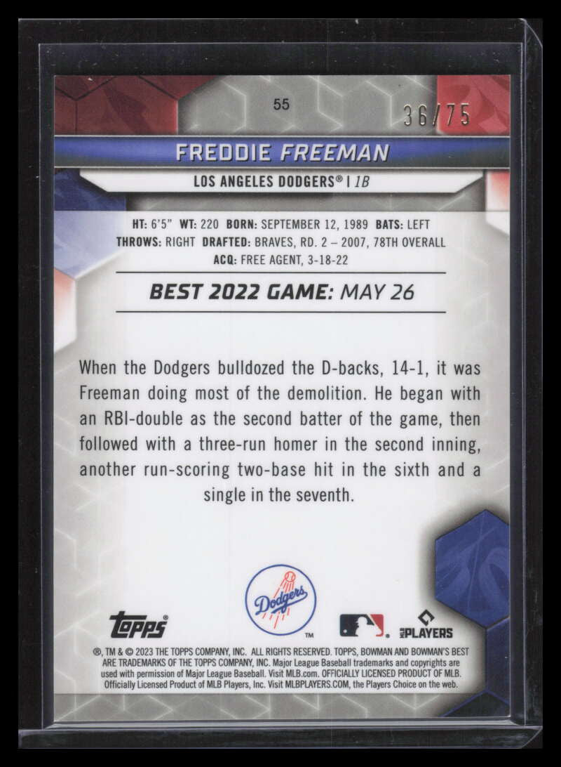 SOLD 155520 2023 Bowman's Best Gold Lava Refractor 55 Freddie Freeman 36/75