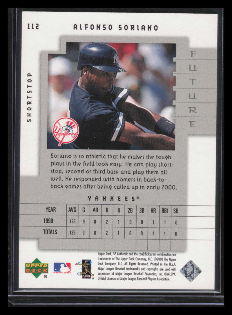2000 SP Authentic Limited 112 Alfonso Soriano FW 51/100 Future Watch