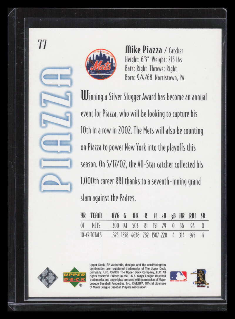 2002 SP Authentic Limited 77 Mike Piazza 79/125