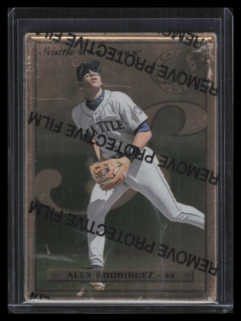 SOLD 155565 1996 Leaf Preferred Steel Gold Promos 8 Alex Rodriguez Promotional