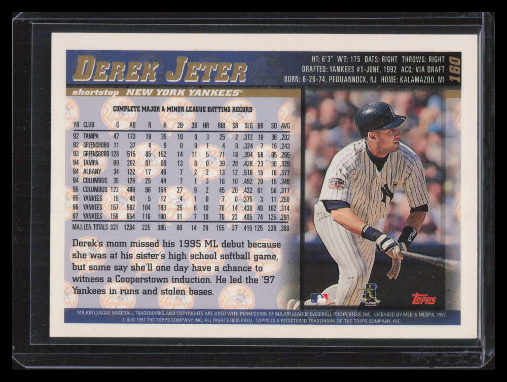 1998 Topps Inaugural Devil Rays 160 Derek Jeter