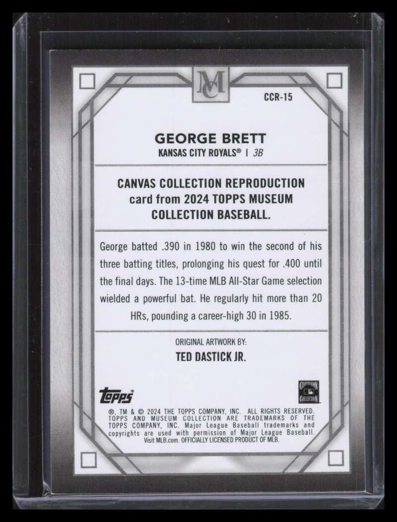 SOLD 155615 2024 Topps Museum Canvas Collection Reprints Artist Proofs George Brett 10/50
