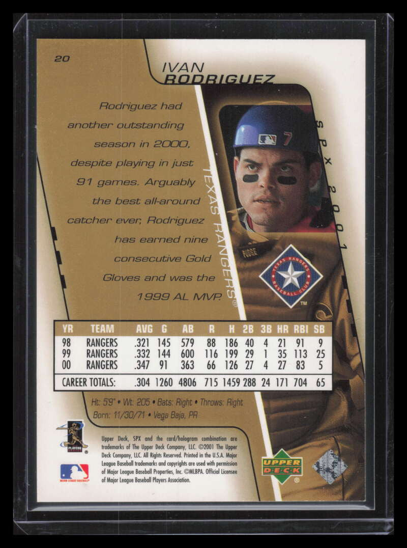 2001 SPx Spectrum 20 Ivan Rodriguez 31/50