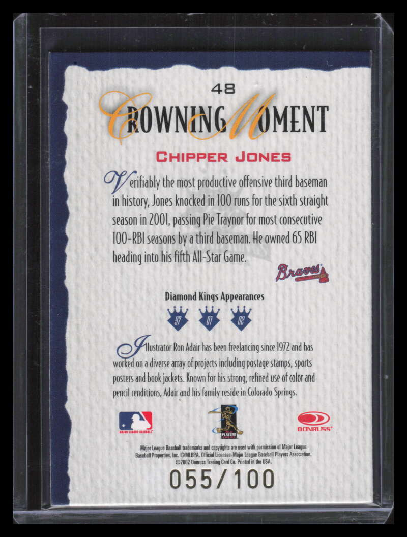 2002 Diamond Kings Gold Foil 48 Chipper Jones 55/100