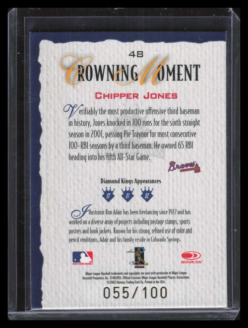 2002 Diamond Kings Gold Foil 48 Chipper Jones 55/100