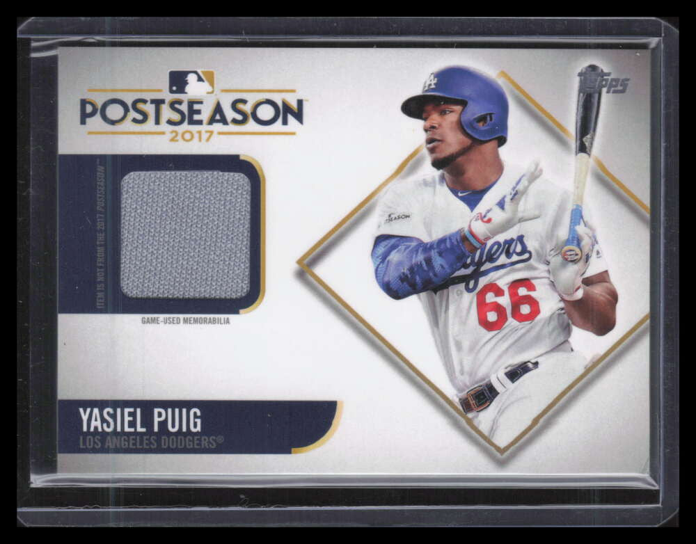 DELETE 155671 2018 Topps Postseason Performance Relics PSPYP Yasiel Puig Jersey 80/100