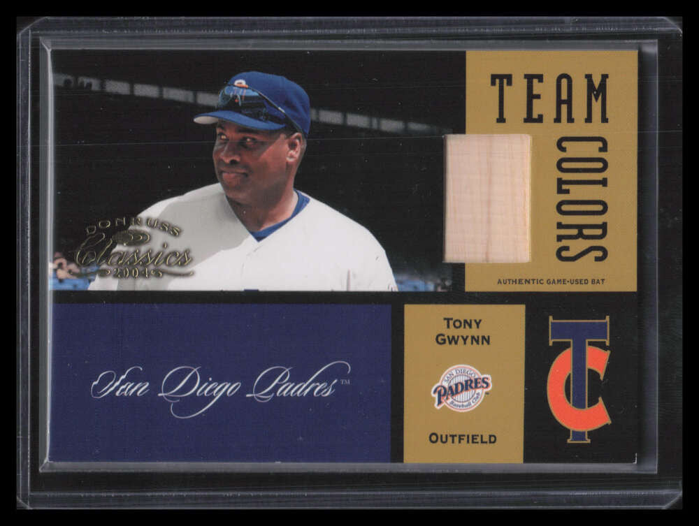 2004 Donruss Classics Team Colors Bat 38 Tony Gwynn Bat 10/50
