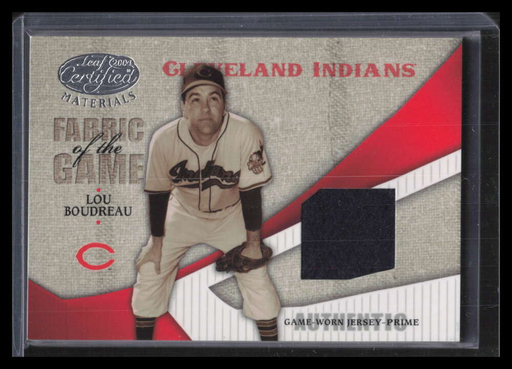 2004 Leaf Certified Materials Fabric of the Game Prime 67 Lou Boudreau Patch 1/1