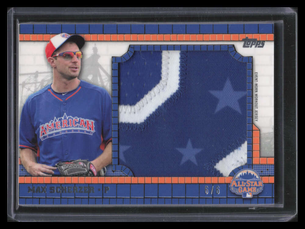 2013 Topps Update All Star Patches MS Max Scherzer Jumbo All-Star Game Patch 6/6