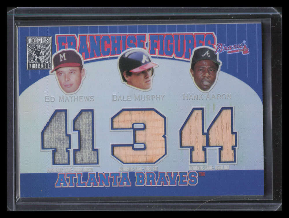 2001 Topps Tribute Franchise Figures Relics Murphy Hank Aaron Ed Mathews Bat