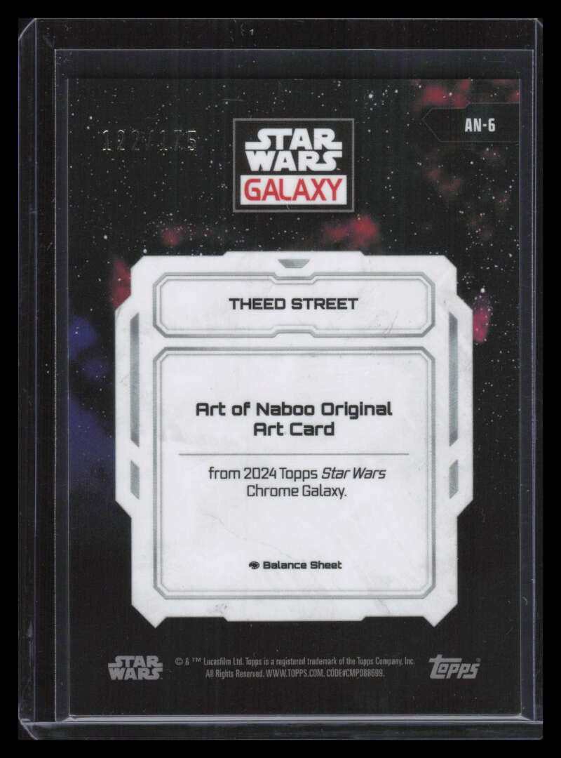 2024 Topps Chrome Star Wars Galaxy Art Naboo Aqua Refractor Theed Street 122/175