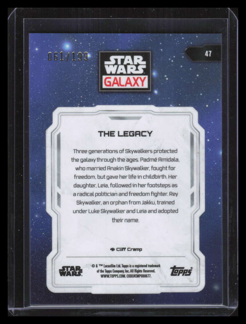 2024 Topps Chrome Star Wars Galaxy Aqua Refractor 47 The Legacy 61/199