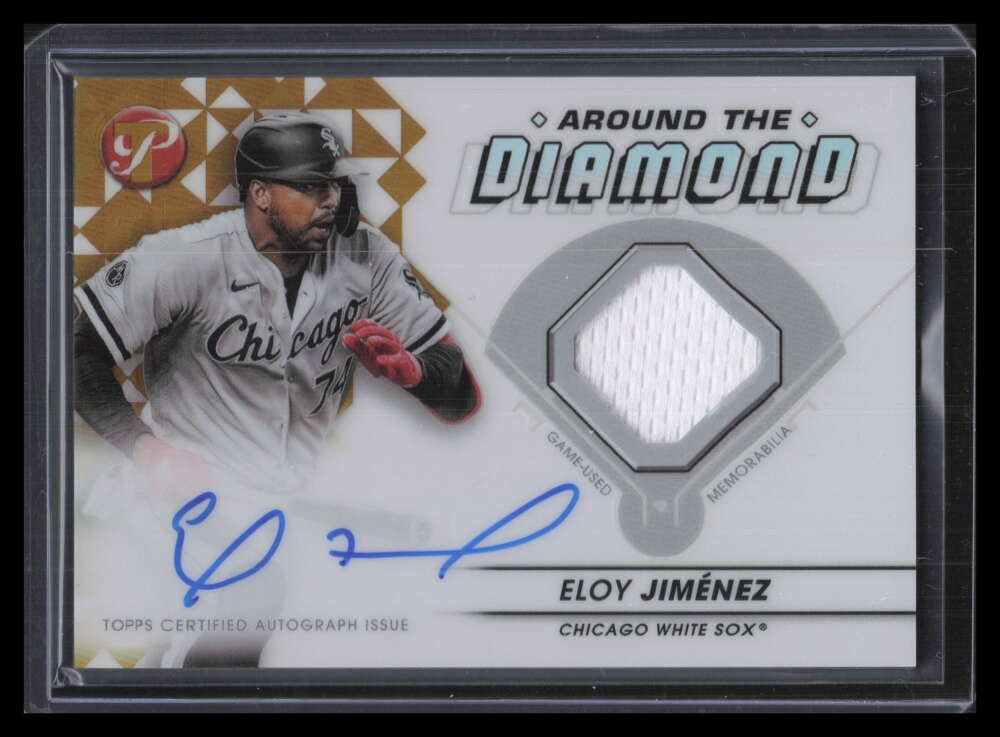 2023 Topps Pristine Around Diamond Gold Refractor Eloy Jimenez Jersey Auto 48/50